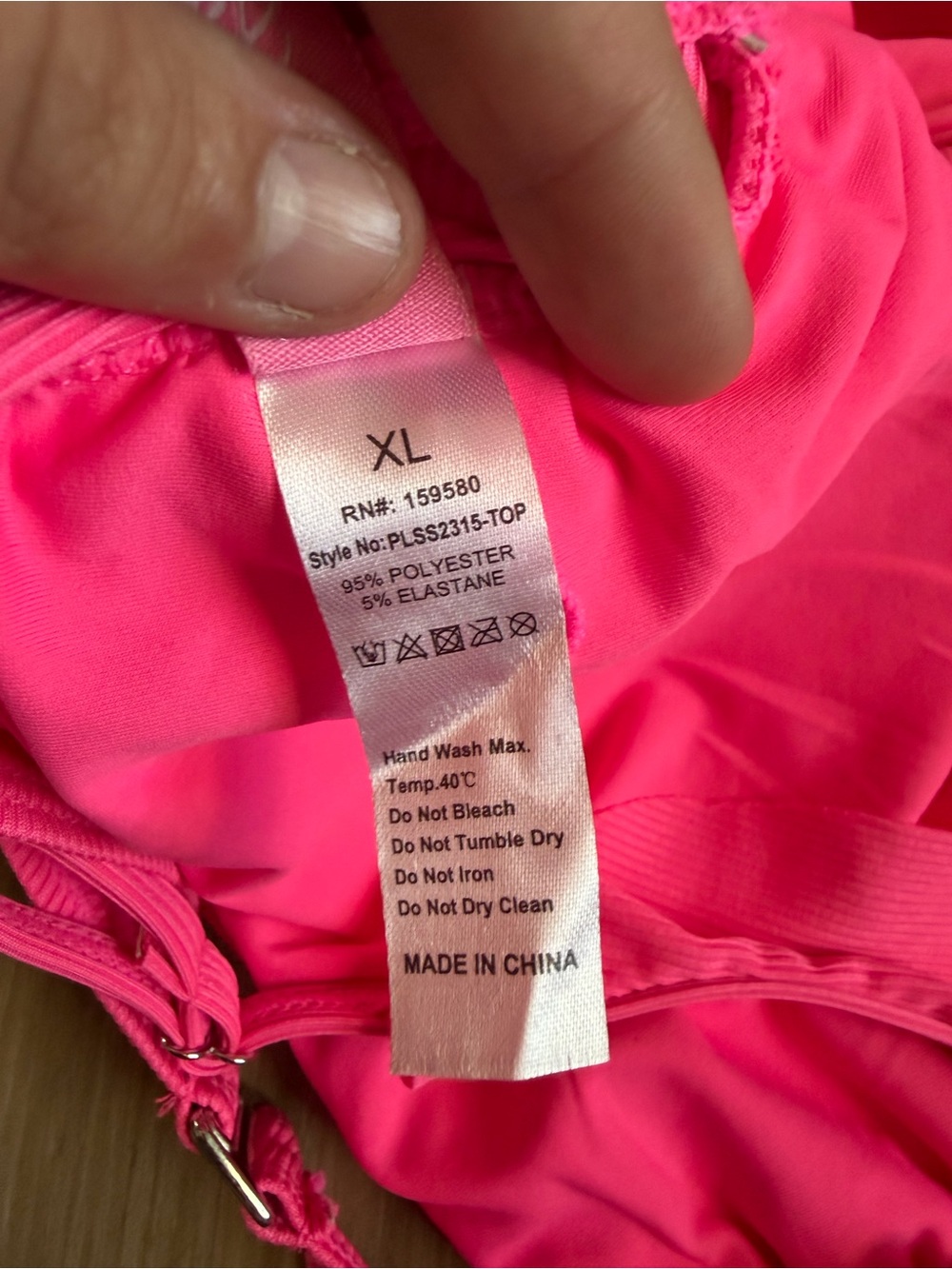 Pink Lily Neon Pink Ribbed Ruffle Bikini Set Size XL - Picture 5 of 5